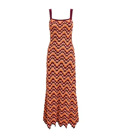 Escvdo Crochet Marea Maxi Dress In Orange