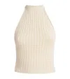 Escvdo Crochet Reflejo Halterneck Top In White