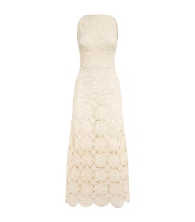 Escvdo Crochet Siula Maxi Dress In White