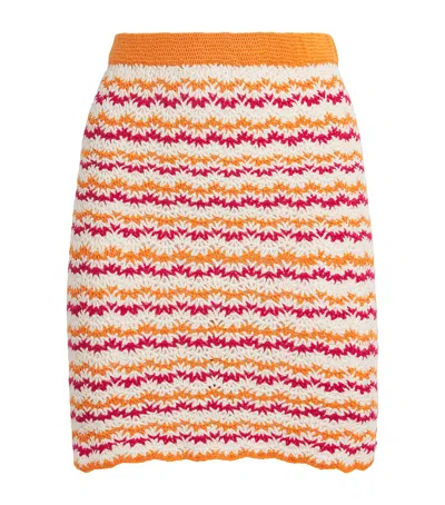 Escvdo Crochet Wayra Mini Skirt In Orange