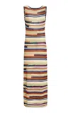 Escvdo Exclusive Open-back Knitted Maxi Dress In Multi