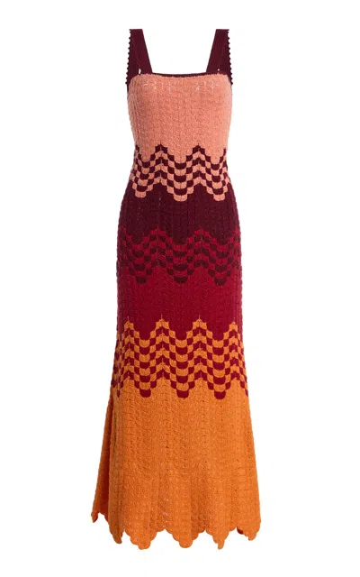 Escvdo Exclusive Siula Marea Cotton Maxi Dress In Multi