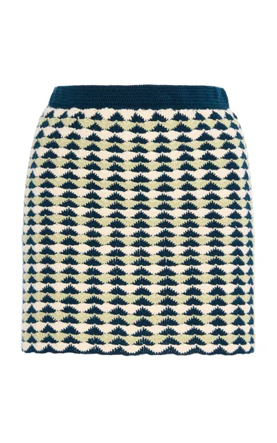 Escvdo Exclusive Totora Cotton Knit Mini Skirt In Blue