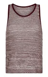 Escvdo Fragata Light Knit Cotton Tank Top In Red
