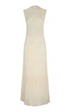 Escvdo Frontera Cotton Knit Maxi Dress In Beige