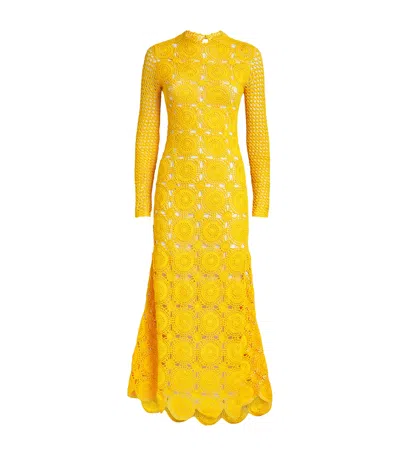 Escvdo Knitted Alpamayo Maxi Dress In Yellow