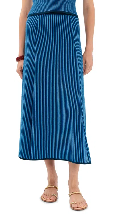 Escvdo Lienzo Knit Midi Skirt Blues