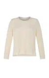 Escvdo Litoral Crocheted Cotton Sweater In Ivory