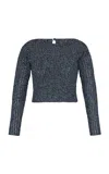 Escvdo Manabi Cotton Boatneck Top In Blue