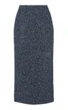 Escvdo Manabi Cotton Pencil Skirt In Blue