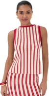 Escvdo Manglar Sleeveless Top Ivory/tangerine In Multi
