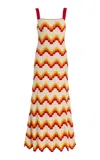 Escvdo Marea Crocheted Cotton Maxi Dress In Multi