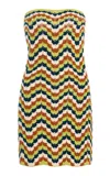 Escvdo Marea Strapless Knitted Mini Dress In Multi