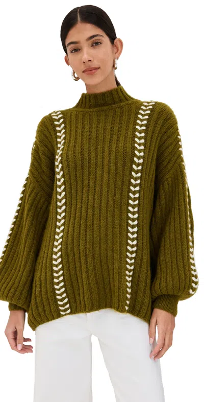 Escvdo Mayu Sweater Olive In Green
