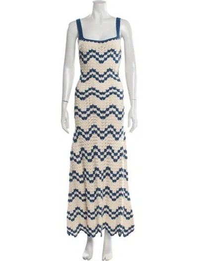 Pre-owned Escvdo Merino Wool Long Dress In Neutral