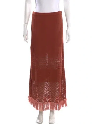 Pre-owned Escvdo Midi Length Skirt In Orange
