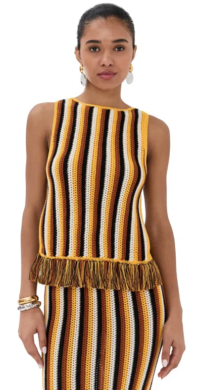 Escvdo Misti Sleeveless Top Yellow/tobacco