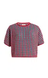 Escvdo Mito Knit Cotton Top In Red