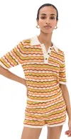 Escvdo Mullu Polo Shirt Orange/lime In Orange/lime
