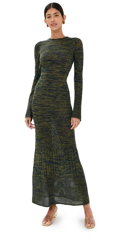 Escvdo Murga Maxi Dress Olive/blues