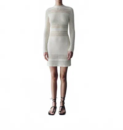 Escvdo Nauta Crochet Mini Dress In Ivory In Gray