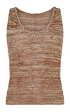 Escvdo Ofrenda Cotton Knit Tank Top In Brown