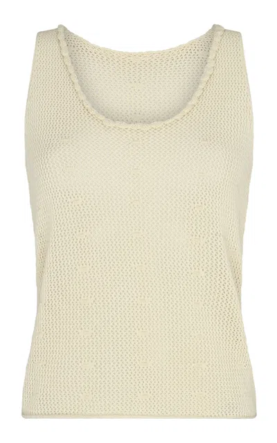 Escvdo Ofrenda Cotton Knit Tank Top In White