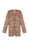 Escvdo Ofrenda Light Knit Cotton Cardigan In Brown