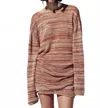 Escvdo Ofrenda Light Long Sleeve Cardigan In Brown - Ivory In Multi