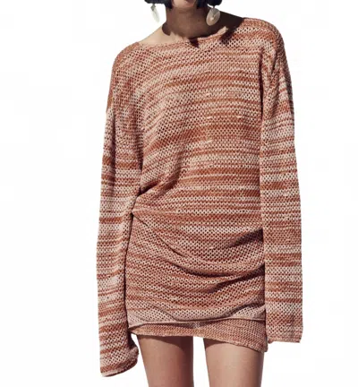 Escvdo Ofrenda Light Long Sleeve Cardigan In Brown - Ivory In Multi