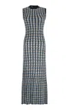 Escvdo Pacifico Cotton Knit Maxi Dress In Blue