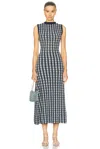Escvdo Pacifico Cotton Knit Maxi Dress In Navy  Baby Blue  & Ivory