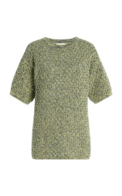 Escvdo Pantano Knit Cotton Top In Green