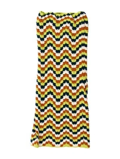 Pre-owned Escvdo Patterned Knee-length Skirt In Blue