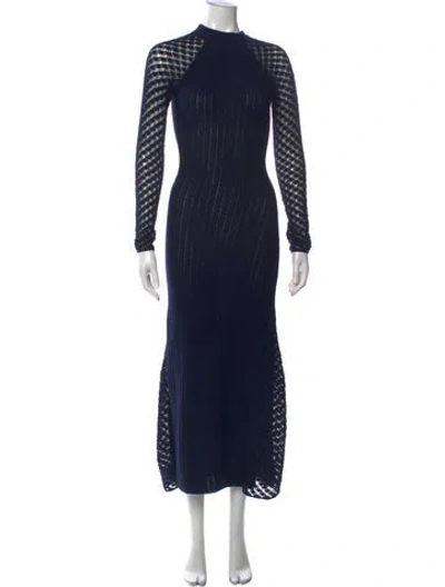 Pre-owned Escvdo Patterned Long Dress In Blue