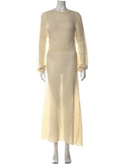 Pre-owned Escvdo Patterned Long Dress In Neutrals