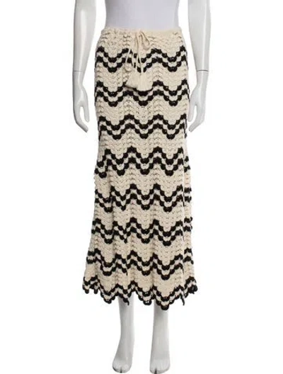 Pre-owned Escvdo Patterned Long Skirt In Neutrals