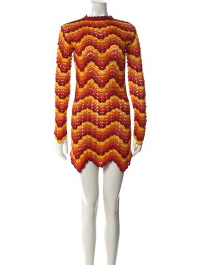 Pre-owned Escvdo Patterned Mini Dress In Multi