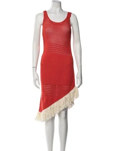 Pre-owned Escvdo Patterned Mini Dress In Red
