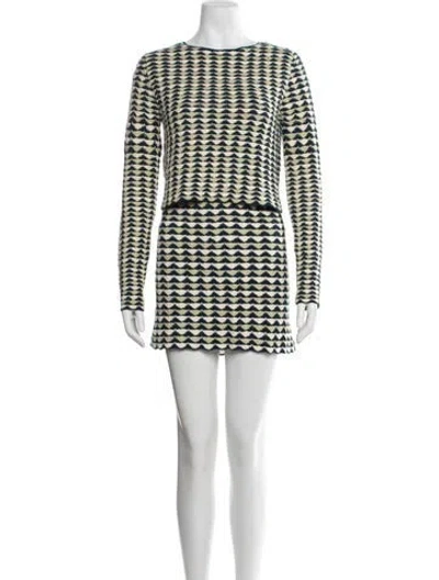 Pre-owned Escvdo Patterned Skirt Set In Multi