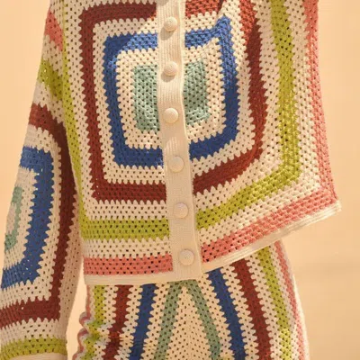 Escvdo Plaza Crocheted-cotton Cardigan In Brown