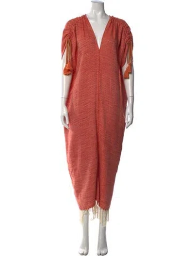 Pre-owned Escvdo Printed Long Dress In Multicolor