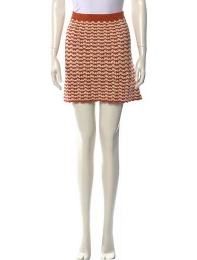 Pre-owned Escvdo Printed Mini Skirt In Yellow