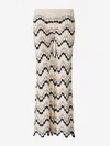 Escvdo Safi Crocheted Cotton Flared Pants In Beige