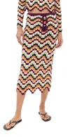 Escvdo Safi Scalloped Crocheted Cotton Midi Skirt In Multi