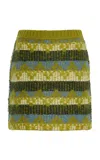 Escvdo Salkantay Alpaca-wool Mini Skirt In Green