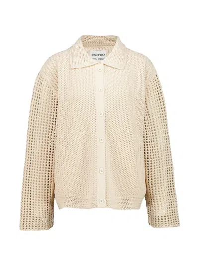 Escvdo Solar Hand-knitted Cotton Shirt In Neutral