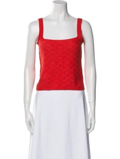 Pre-owned Escvdo Square Neckline Sleeveless Crop Top In Orange