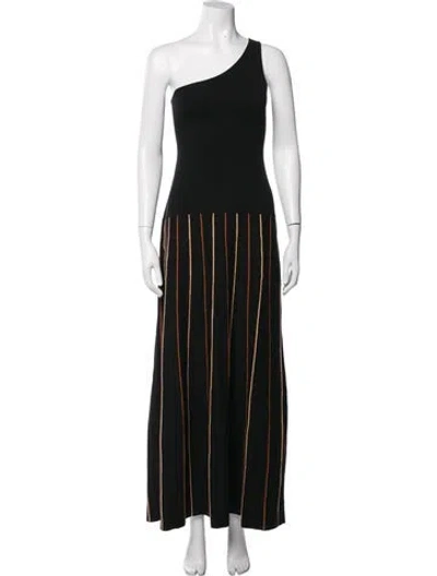 Pre-owned Escvdo Striped Long Dress In Black