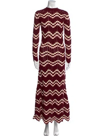 Pre-owned Escvdo Striped Long Dress In Multi